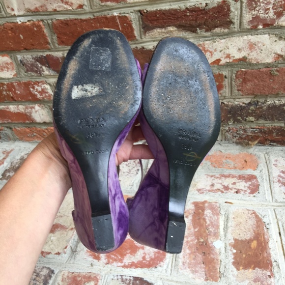 Prada Purple Tie Dye Wedges 38.5 - Picture 5 of 7